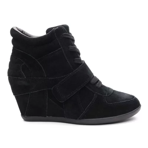ASH Bowie Suede Wedge Sneakers | Shoes Black/Black/Black Sale