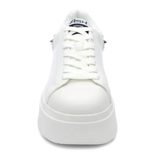 ASH Moby Studs Platform Studded Sneaker White/White/Silver Fashion