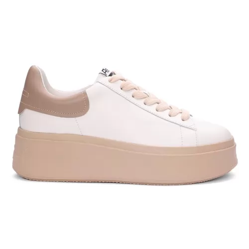 ASH Moby Taupe Platform Sneaker White/Taupe Outlet