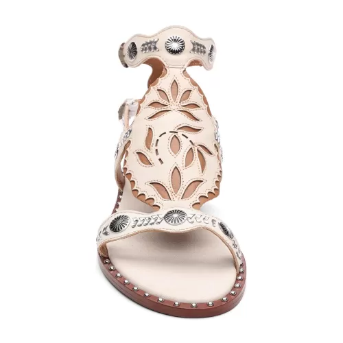 ASH Paraiba Embellished Flat Sandal Beige-White/Cinnamon Best Sale
