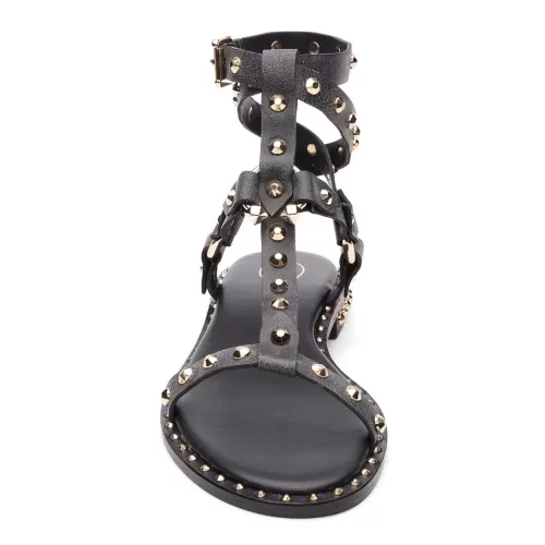 ASH Pulp Flat Studded Gladiator Sandals | Women's | Black/Beige Cheap