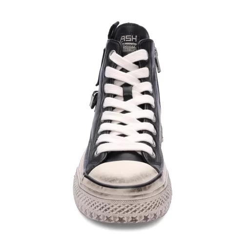ASH Rage Lace-Up Leather Hightop Sneakers | Black Discount