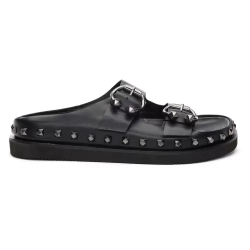 ASH Ulla Studded Footbed Sandal Black Flash Sale