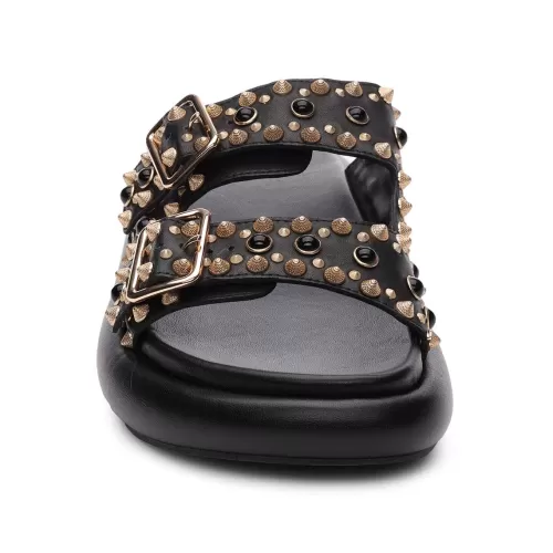 ASH Viking Studded Slides | Footbed Sandals | Black Hot